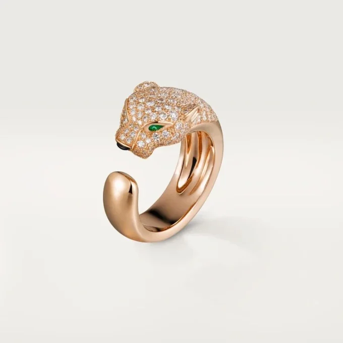 Panthere De Cartier Ring – Rose Gold, Diamonds, Emeralds, Onyx – Cartier Panthere De Cartier Ring – Rose Gold, Diamonds, Emeralds, Onyx – Cartier