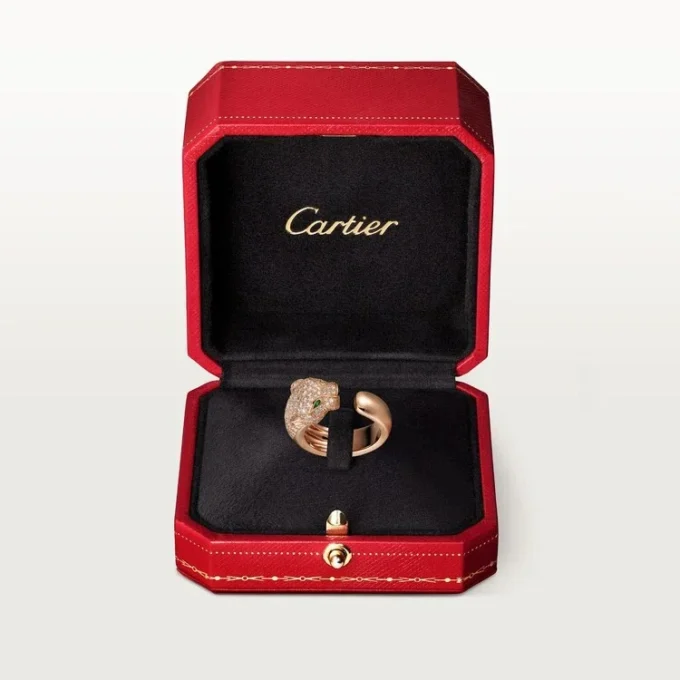 Panthere De Cartier Ring – Rose Gold, Diamonds, Emeralds, Onyx – Cartier Panthere De Cartier Ring – Rose Gold, Diamonds, Emeralds, Onyx – Cartier