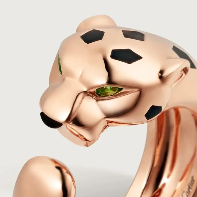 Panthere De Cartier Ring – Rose Gold, Tsavorite Garnets, Onyx – Cartier