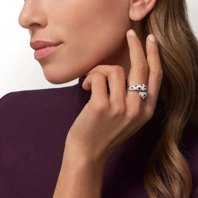 Panthere De Cartier Ring, Semi-Paved Panthere De Cartier Ring, Semi-Paved