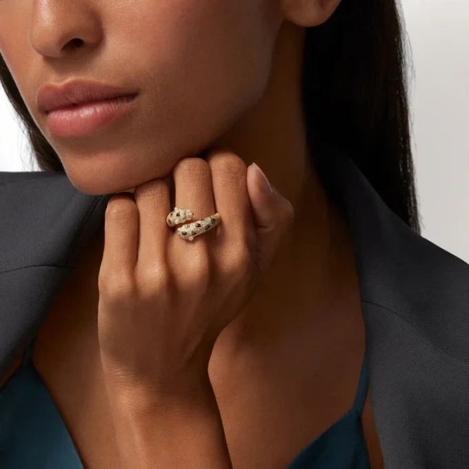 Panthere De Cartier Ring, Semi-Paved Panthere De Cartier Ring, Semi-Paved