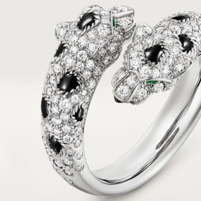 Panthere De Cartier Ring, Semi-Paved Panthere De Cartier Ring, Semi-Paved