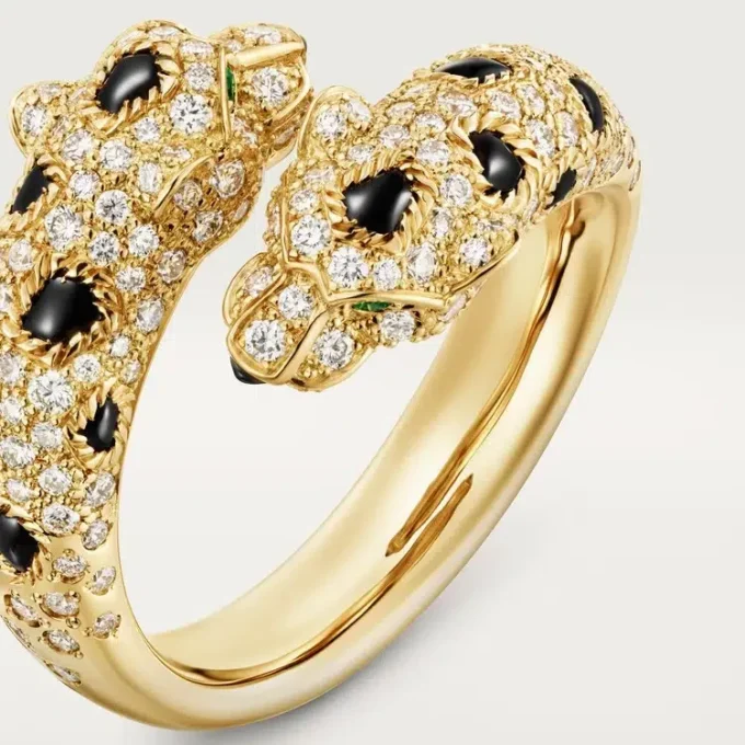 Panthere De Cartier Ring, Semi-Paved Panthere De Cartier Ring, Semi-Paved
