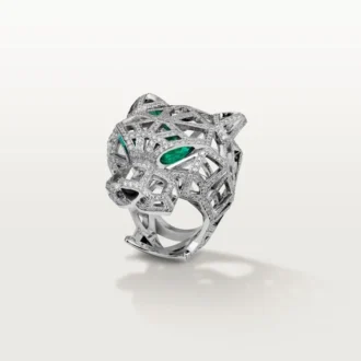 Panthere De Cartier Ring – White Gold, Emeralds, Onyx, Diamonds – Cartier Panthere De Cartier Ring – White Gold, Emeralds, Onyx, Diamonds – Cartier