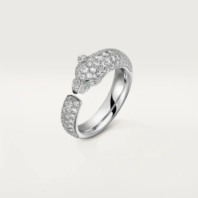 Panthere De Cartier Ring – White Gold, Emeralds, Onyx, Diamonds – Cartier Panthere De Cartier Ring – White Gold, Emeralds, Onyx, Diamonds – Cartier