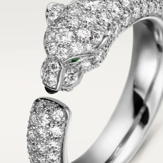 Panthere De Cartier Ring – White Gold, Emeralds, Onyx, Diamonds – Cartier Panthere De Cartier Ring – White Gold, Emeralds, Onyx, Diamonds – Cartier