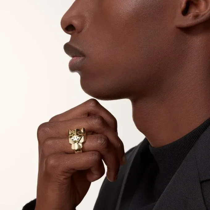 Panthere De Cartier Ring – Yellow Gold, Lacquer, Tsavorite Garnet, Onyx – Cartier