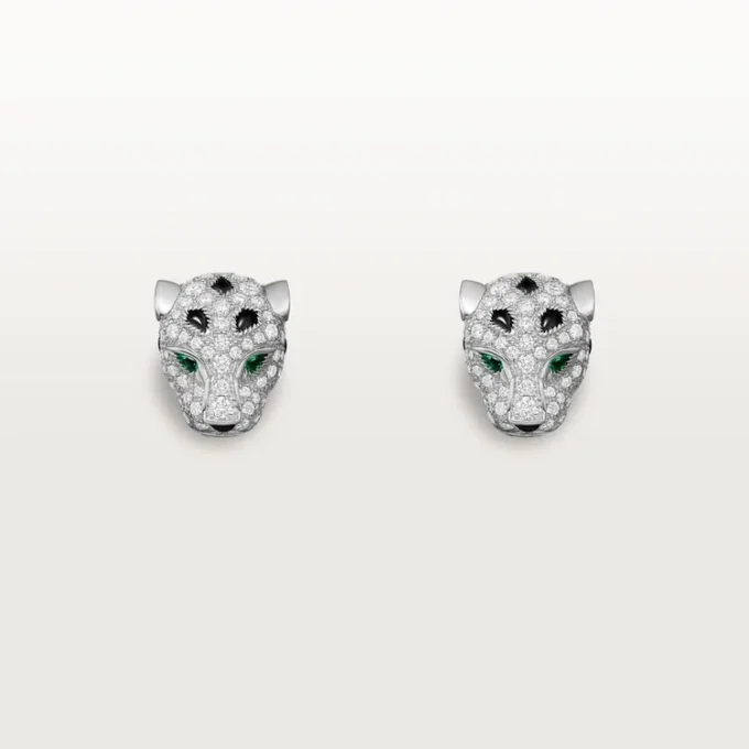 Panthere De Cartier Stud Earrings, Paved Panthere De Cartier Stud Earrings, Paved