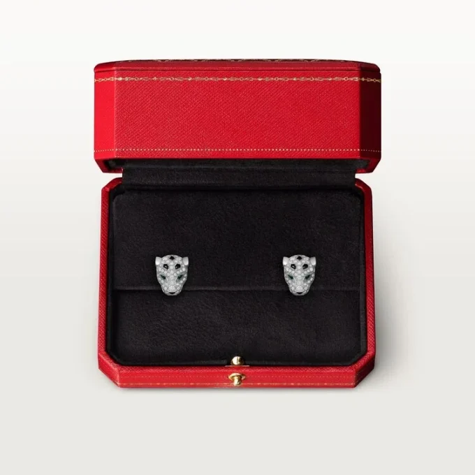Panthere De Cartier Stud Earrings, Paved Panthere De Cartier Stud Earrings, Paved