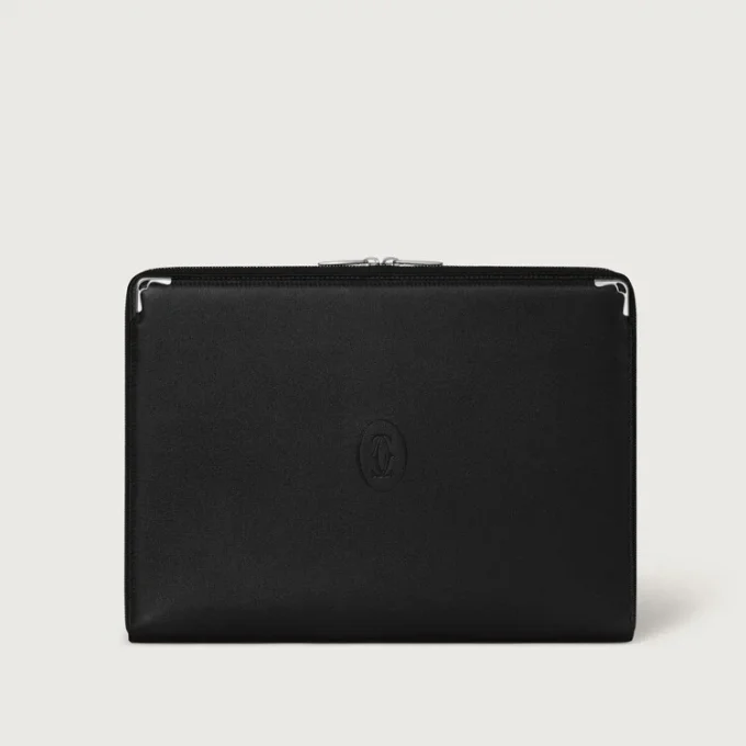 Portfolio, Must De Cartier – Black Calfskin, Palladium Finish – Cartier