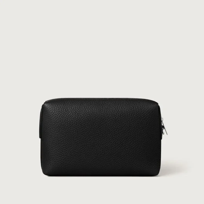 Square Pouch, Must De Cartier – Black Calfskin, Palladium Finish – Cartier