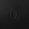 Square Pouch, Must De Cartier – Black Calfskin, Palladium Finish – Cartier