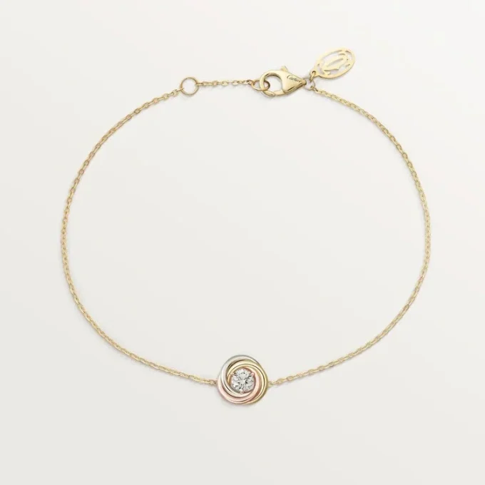 Trinity Bracelet, on Chain, 1 Diamond Trinity Bracelet, on Chain, 1 Diamond