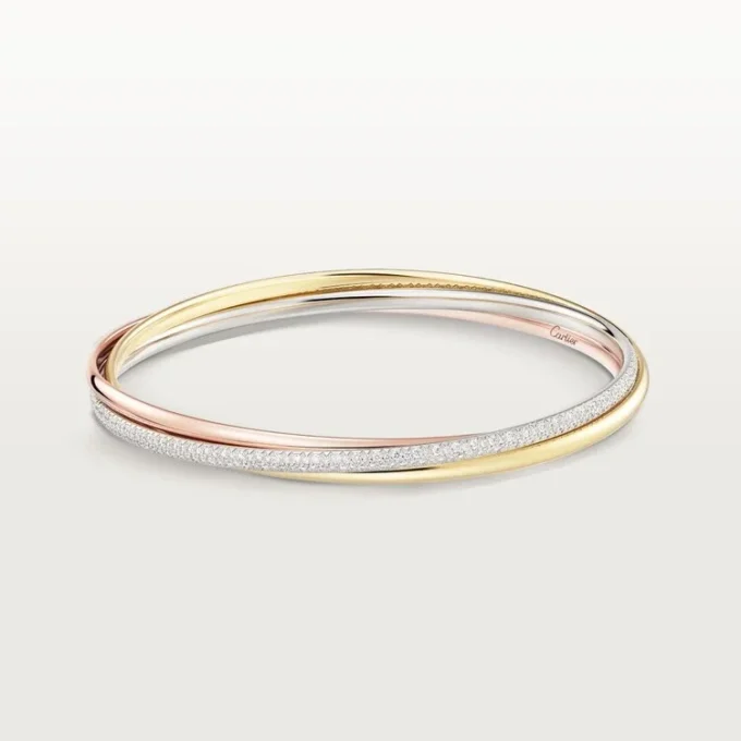 Trinity Bracelet, Small Model, Half-Paved Trinity Bracelet, Small Model, Half-Paved