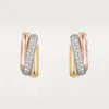 Trinity Earrings, Cushion-Shaped, Half-Paved Trinity Earrings, Cushion-Shaped, Half-Paved