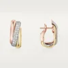 Trinity Earrings, Cushion-Shaped, Half-Paved Trinity Earrings, Cushion-Shaped, Half-Paved