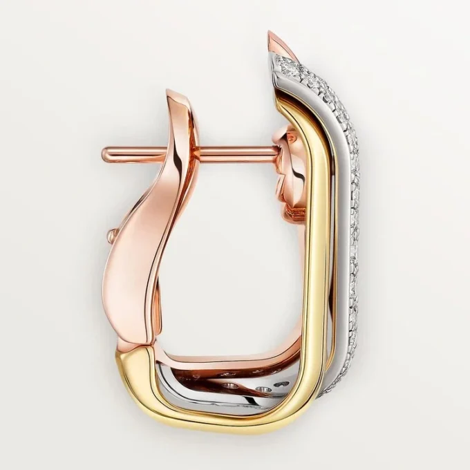 Trinity Earrings, Cushion-Shaped, Half-Paved Trinity Earrings, Cushion-Shaped, Half-Paved