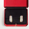 Trinity Earrings, Cushion-Shaped, Half-Paved Trinity Earrings, Cushion-Shaped, Half-Paved