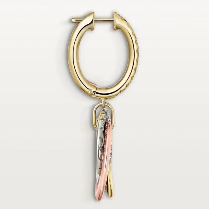 Trinity Earrings, Half-Paved Trinity Earrings, Half-Paved