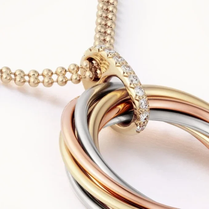 Trinity Pendant, Seven Rows, Diamonds Trinity Pendant, Seven Rows, Diamonds