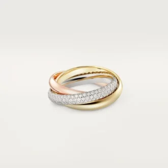 Trinity Ring, Classic Model, Half-Paved Trinity Ring, Classic Model, Half-Paved