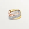 Trinity Ring, Cushion-Shaped, Large Model, Half-Paved Trinity Ring, Cushion-Shaped, Large Model, Half-Paved