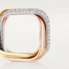 Trinity Ring, Cushion-Shaped, Large Model, Half-Paved Trinity Ring, Cushion-Shaped, Large Model, Half-Paved