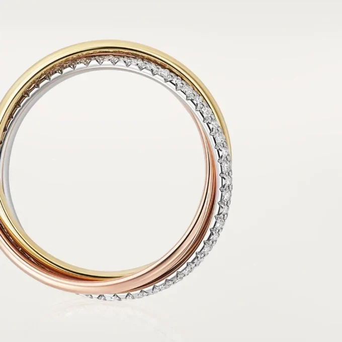 Trinity Ring, Small Model, Half-Paved Trinity Ring, Small Model, Half-Paved