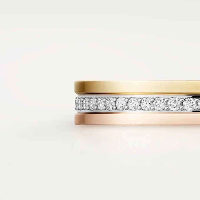 Trinity Wedding Band – White Gold, Yellow Gold, Pink Gold, Diamonds – Cartier Trinity Wedding Band – White Gold, Yellow Gold, Pink Gold, Diamonds – Cartier