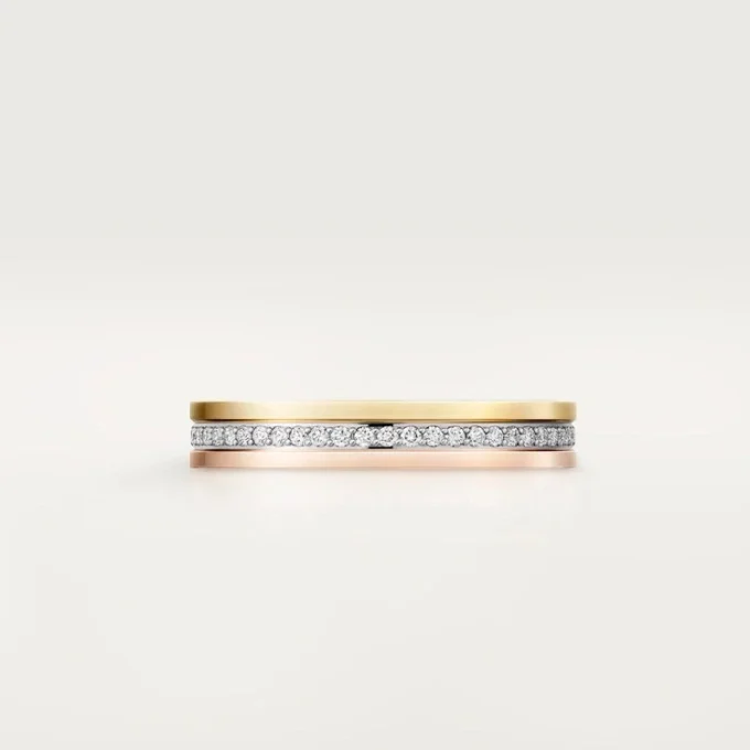Trinity Wedding Band – White Gold, Yellow Gold, Pink Gold, Diamonds – Cartier Trinity Wedding Band – White Gold, Yellow Gold, Pink Gold, Diamonds – Cartier